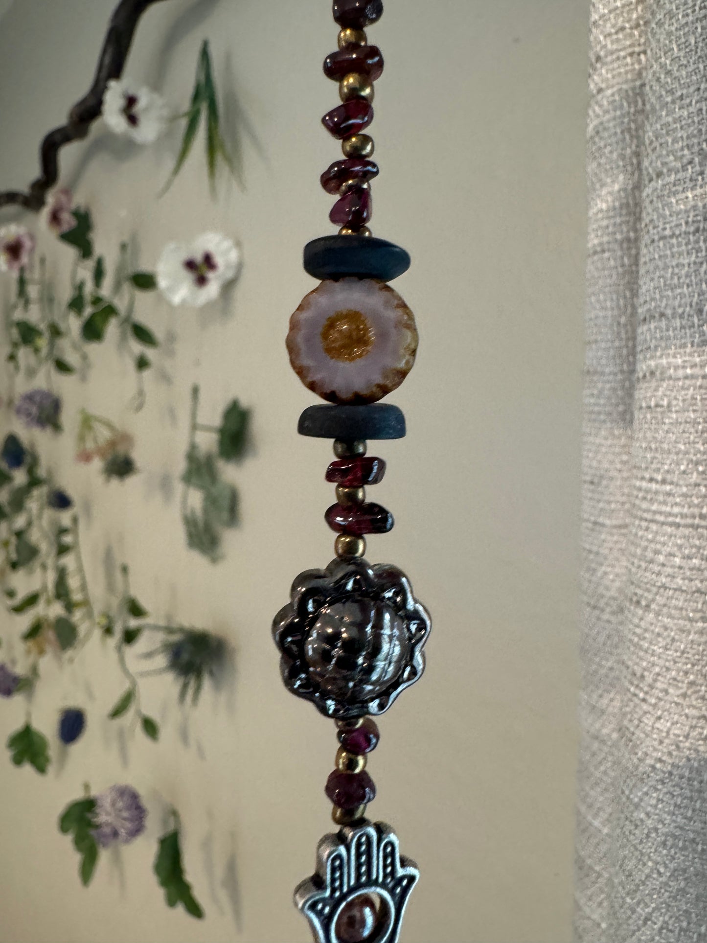 Reiki Infused Garnet Sun Catcher