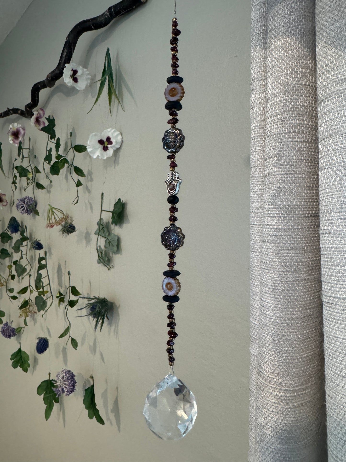 Reiki Infused Garnet Sun Catcher