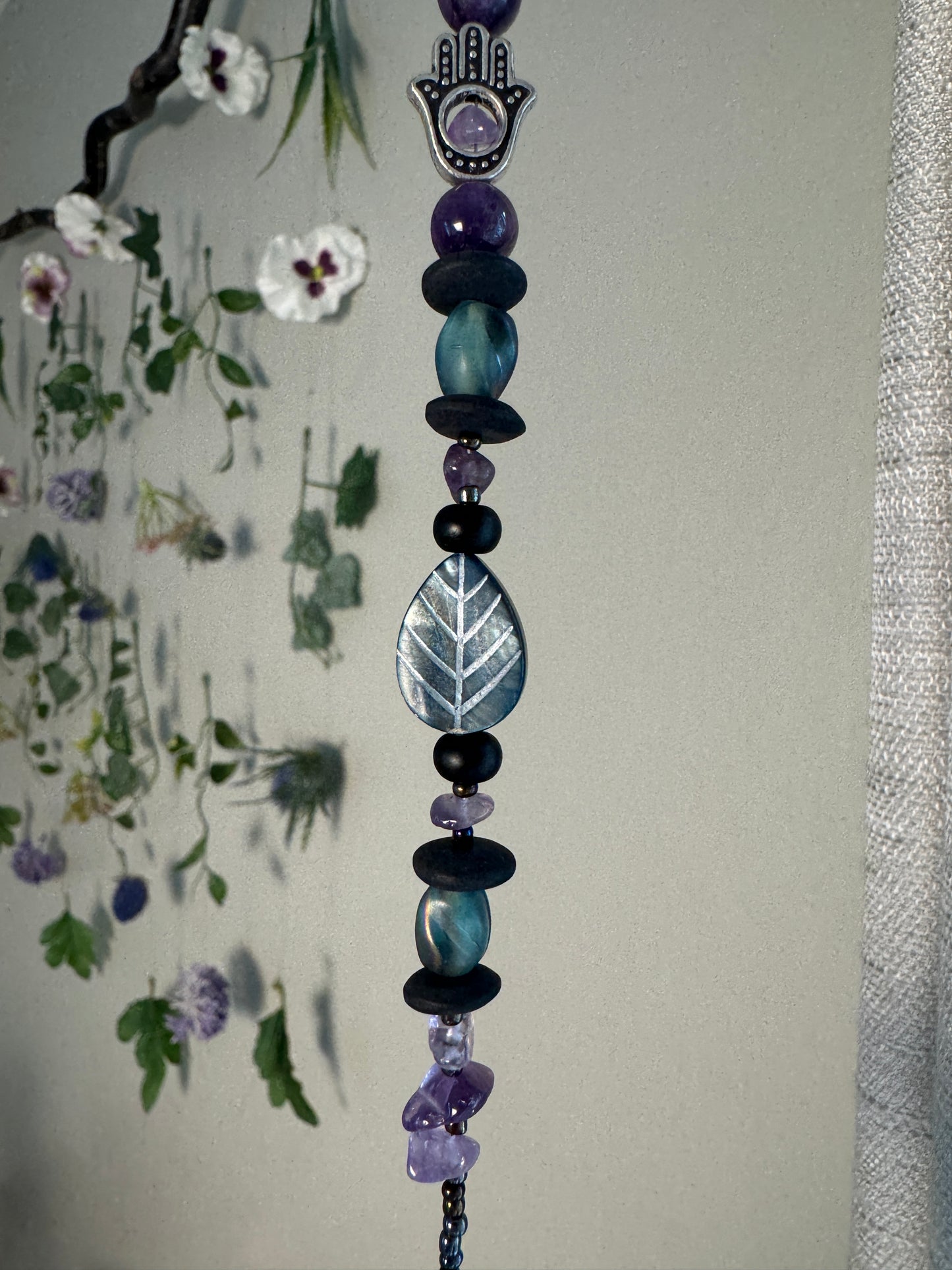 Reiki Infused Sun Catcher with Hasma Hand and Amethyst