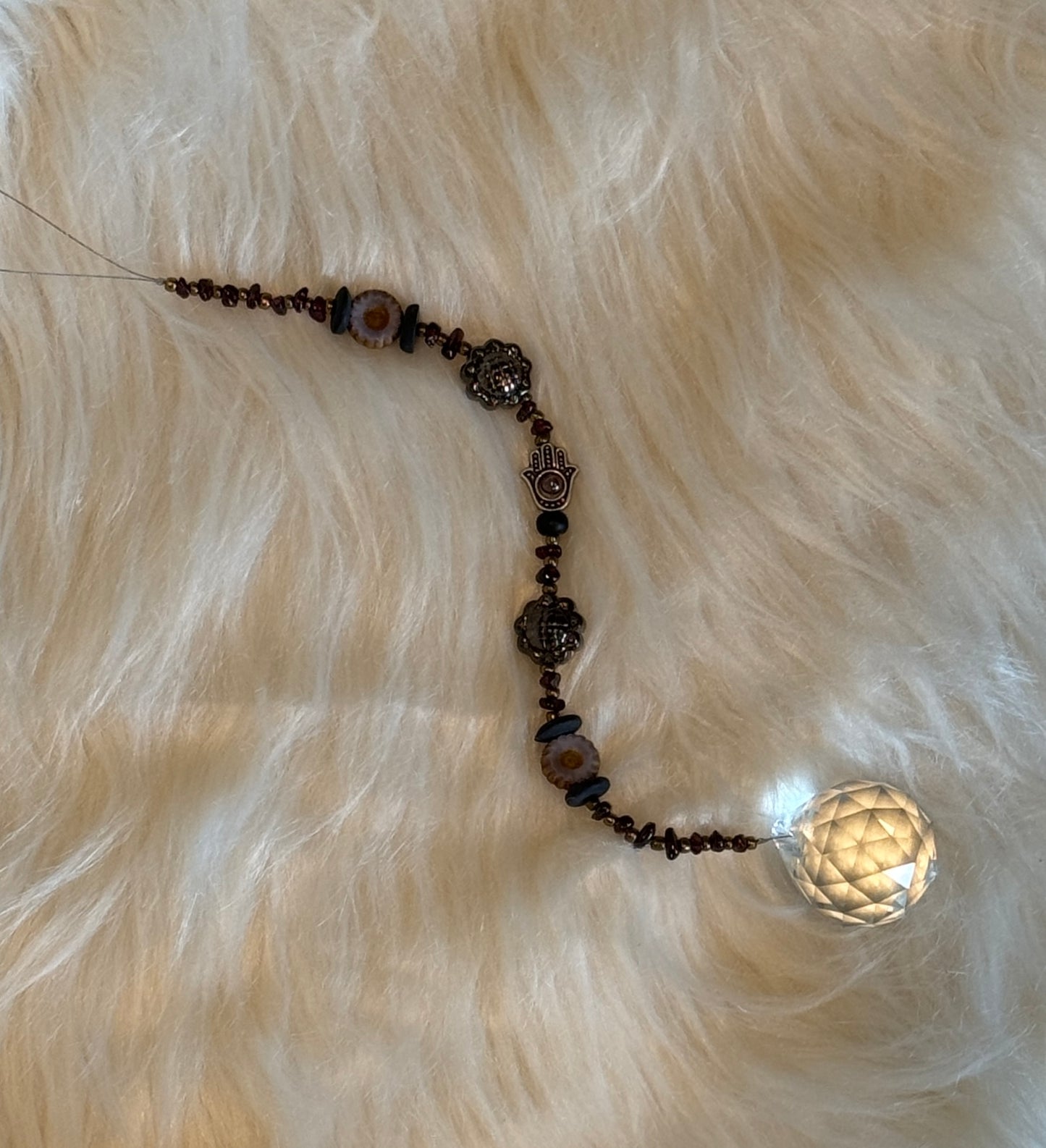 Reiki Infused Garnet Sun Catcher