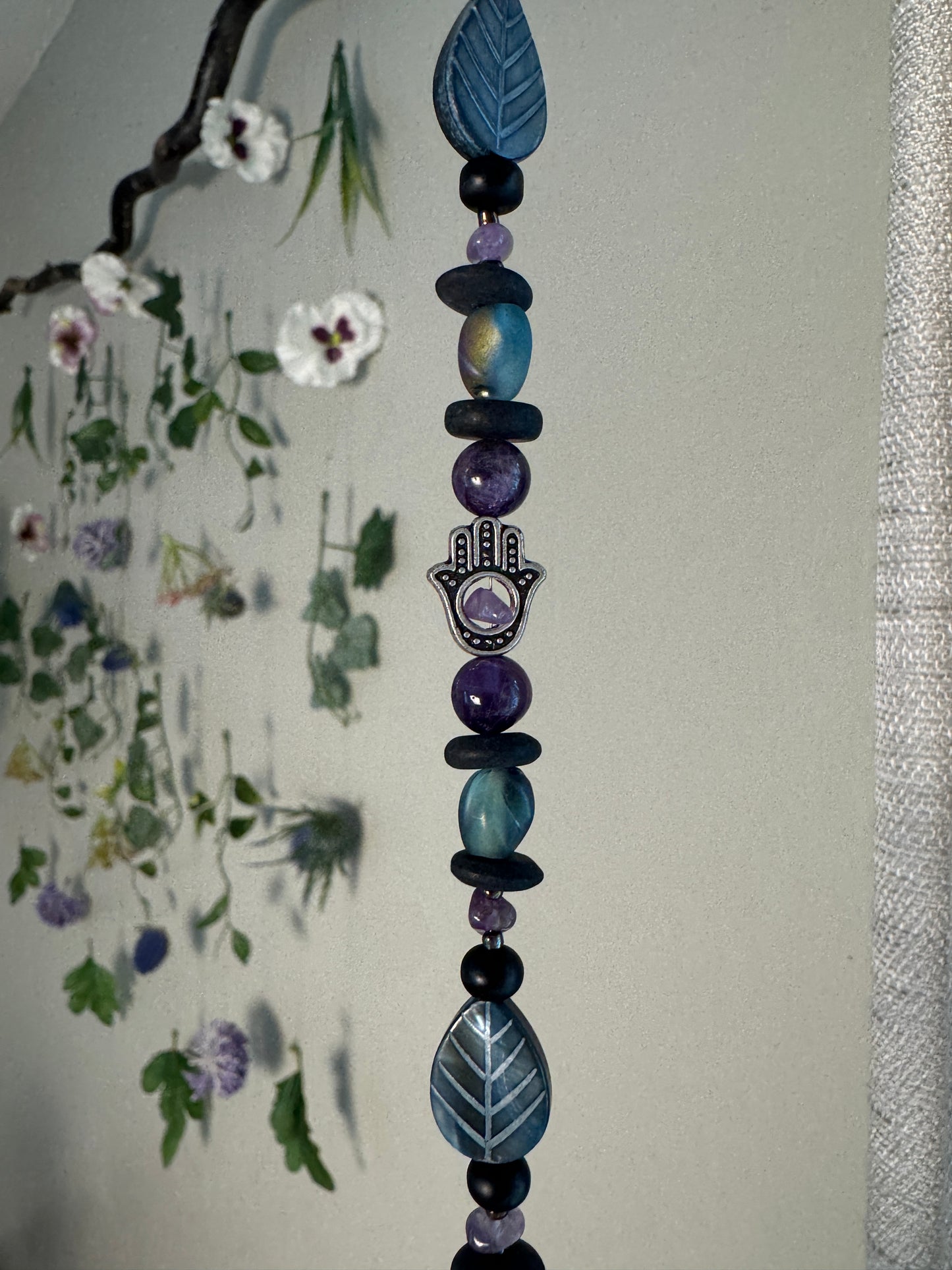 Reiki Infused Sun Catcher with Hasma Hand and Amethyst