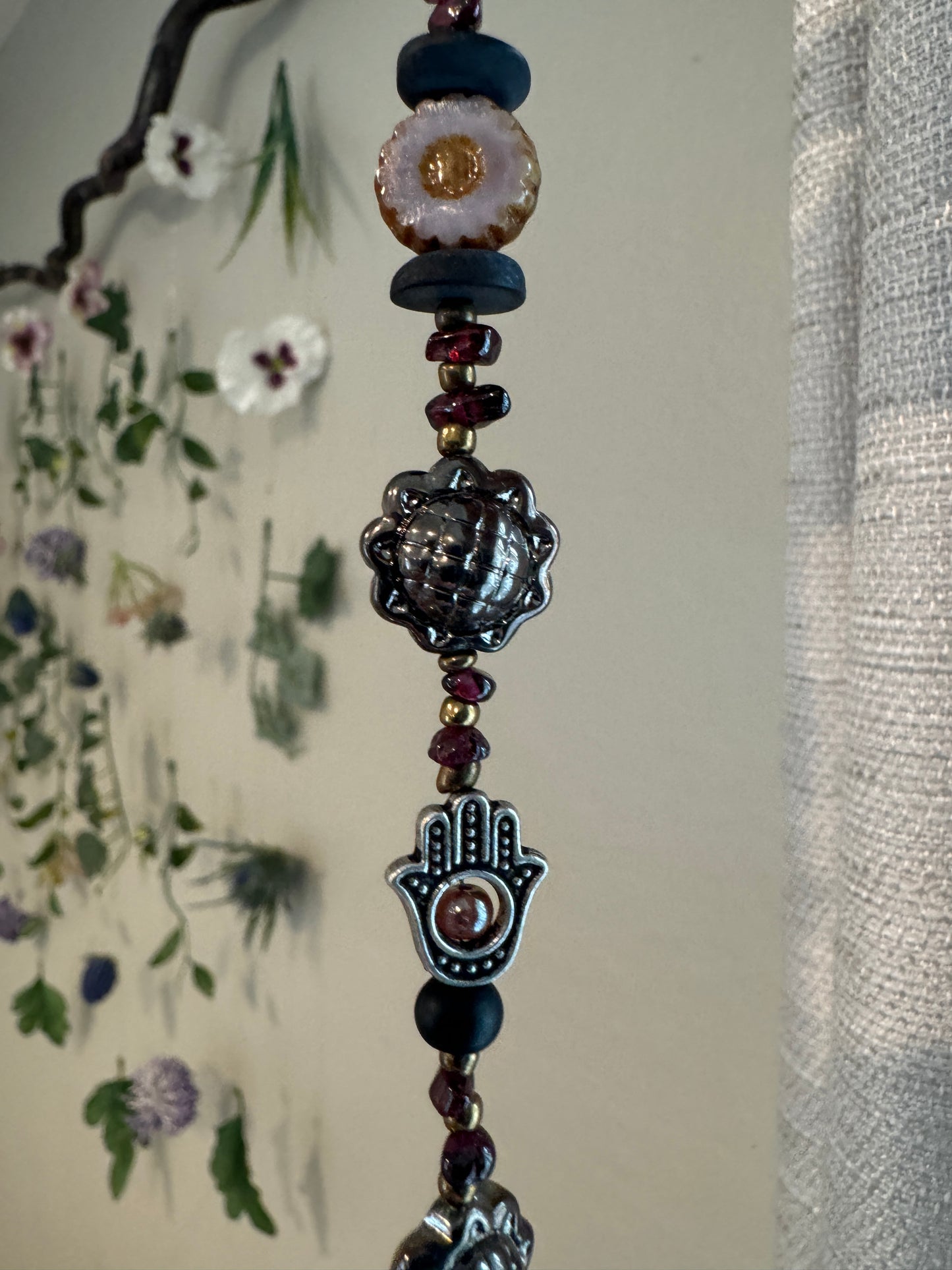 Reiki Infused Garnet Sun Catcher
