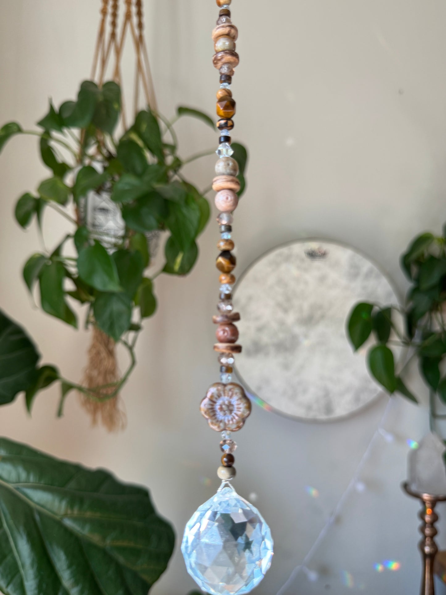 Soapstone & Tiger's Eye Sun Catcher - Reiki Infused