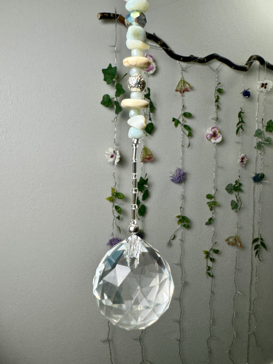 Elephant and Amazonite Sun Catcher - Reiki Infused