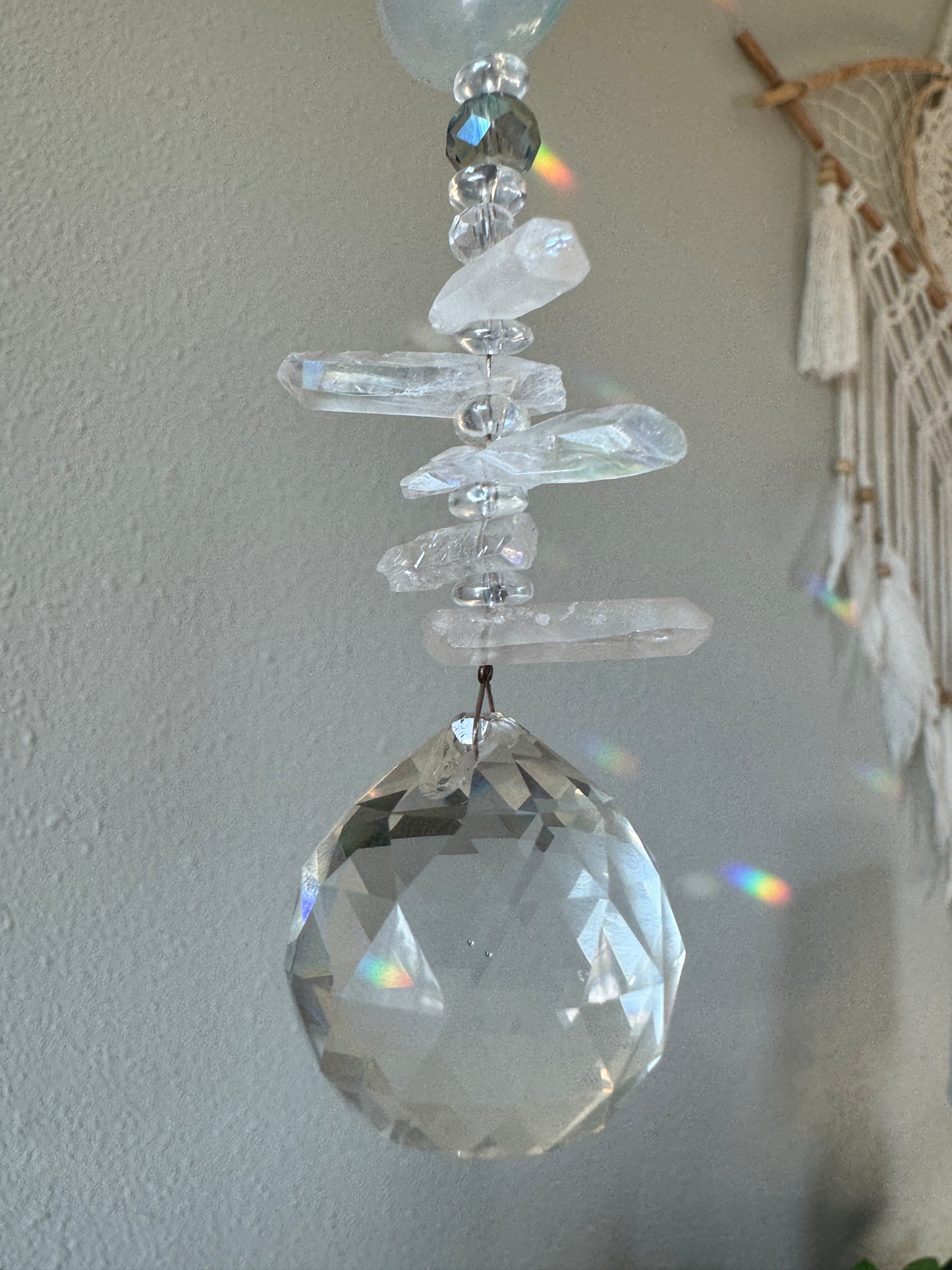 Lemurian and Agate Sun Catcher ~ Reiki Infused