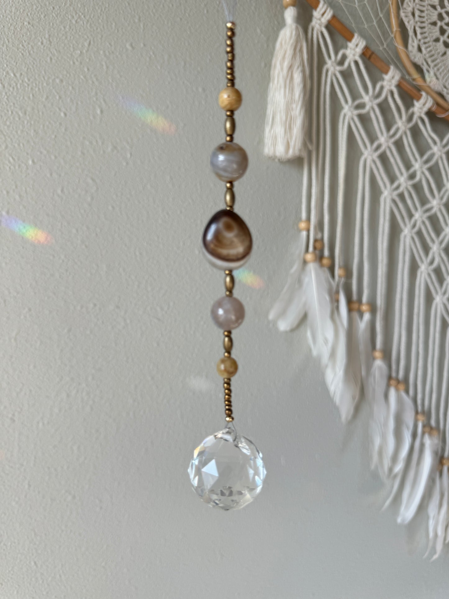 Reiki infused Agate and soapstone sun catcher