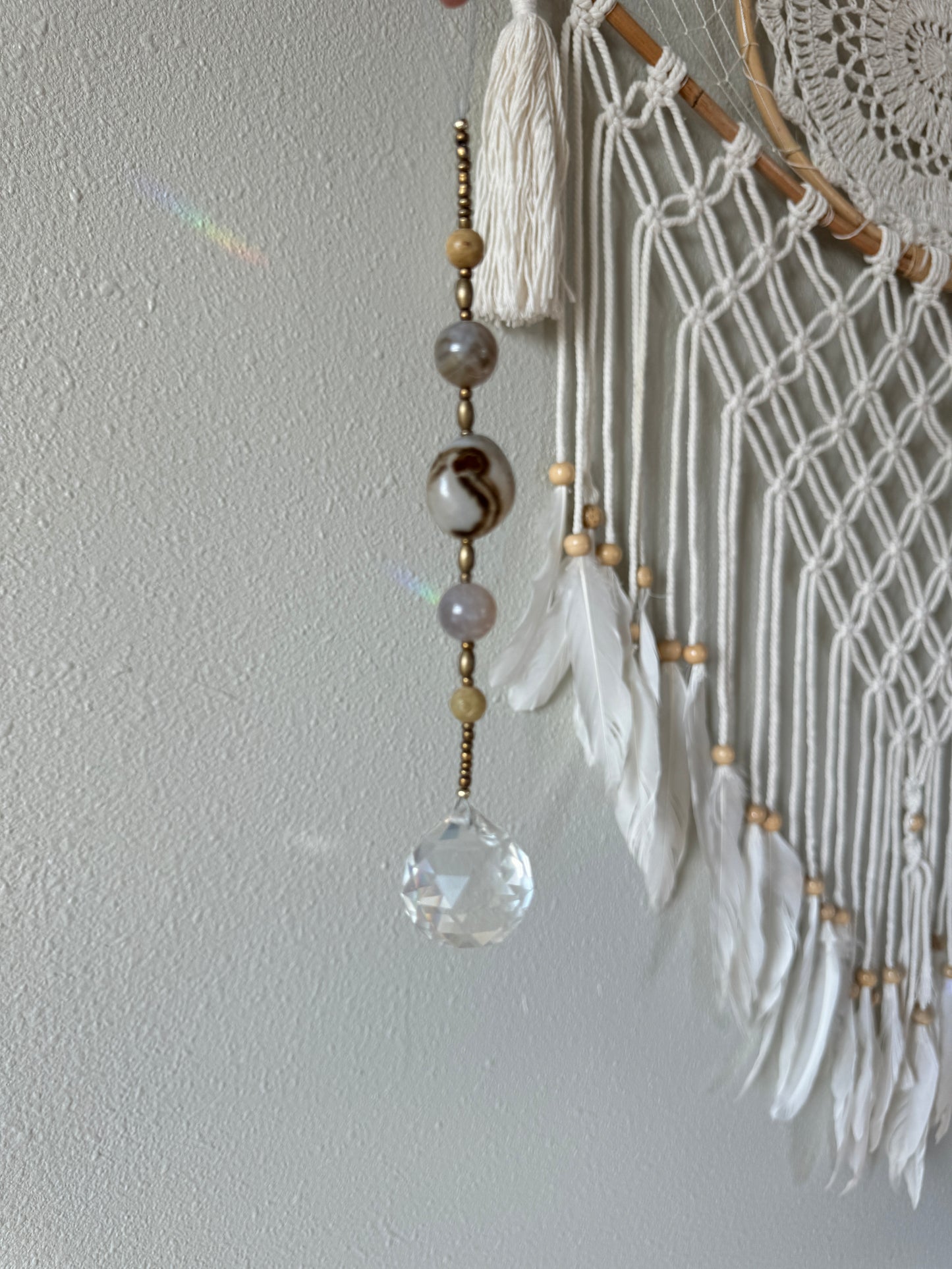 Reiki infused Agate and soapstone sun catcher