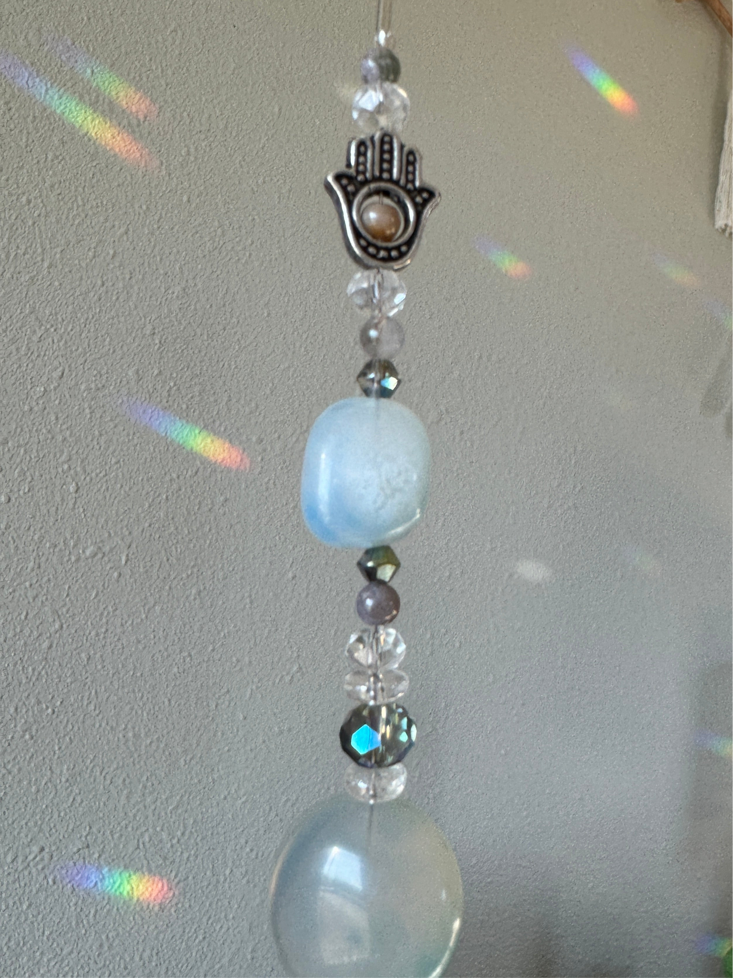 Lemurian and Agate Sun Catcher ~ Reiki Infused