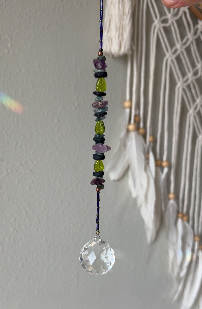 Reiki Infused Amethyst & Agate Sun Catcher