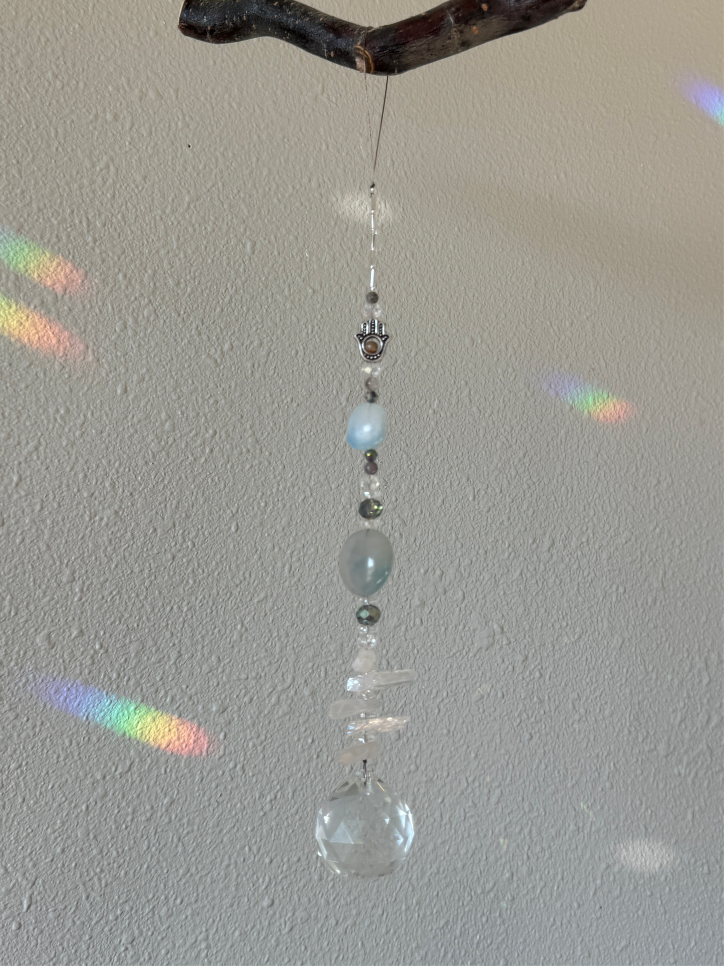 Lemurian and Agate Sun Catcher ~ Reiki Infused