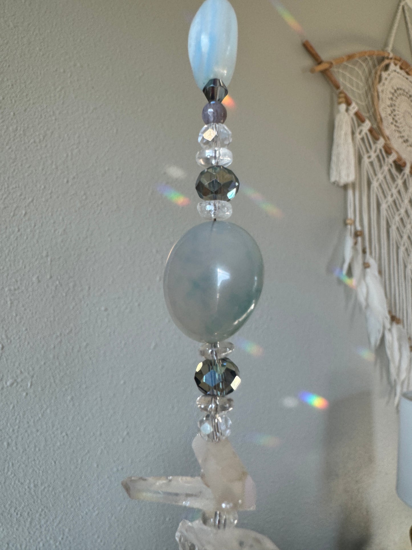 Lemurian and Agate Sun Catcher ~ Reiki Infused