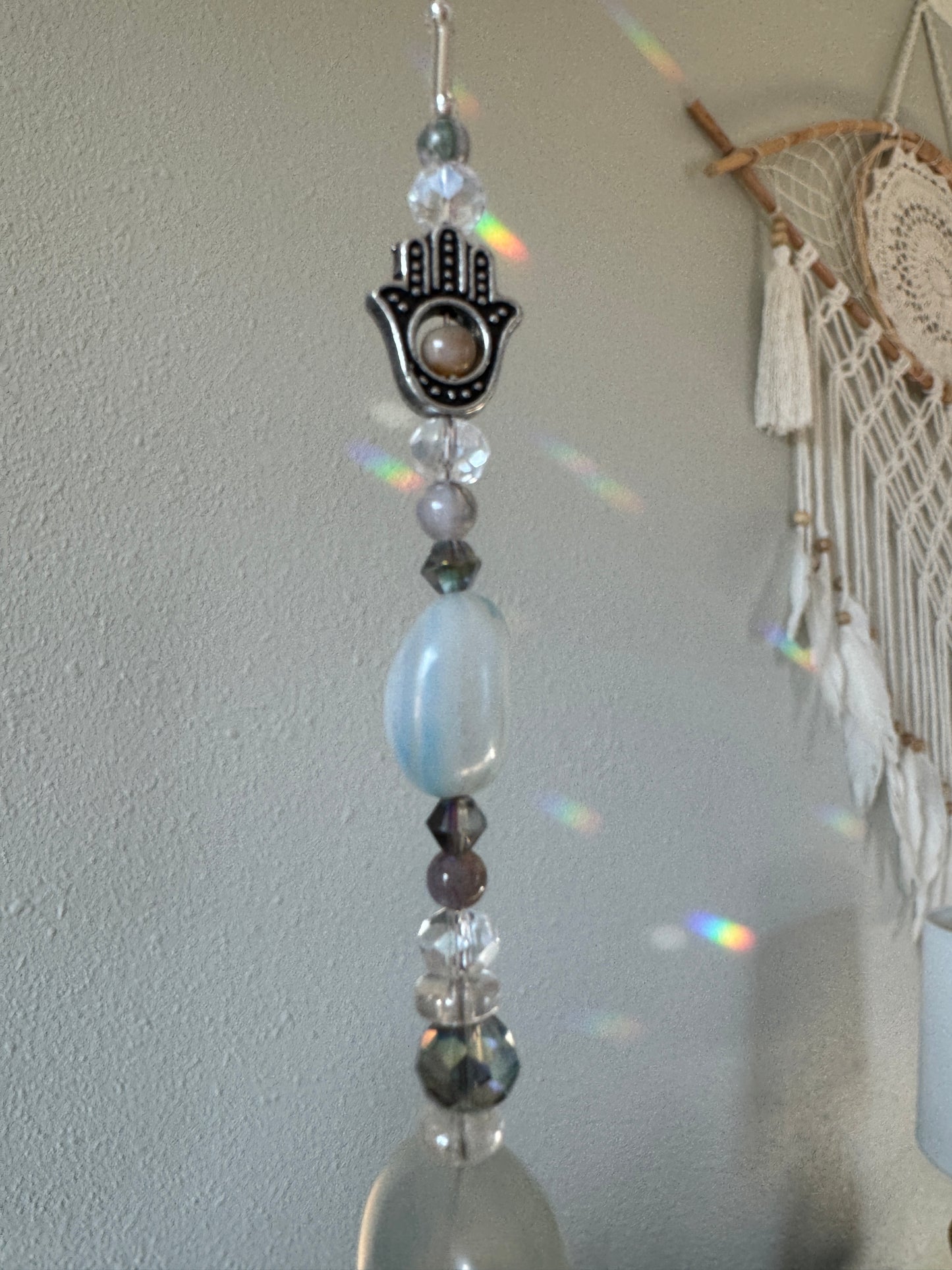 Lemurian and Agate Sun Catcher ~ Reiki Infused