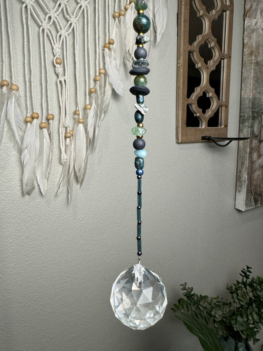 Reiki Infused Moss Agate Sun Catcher