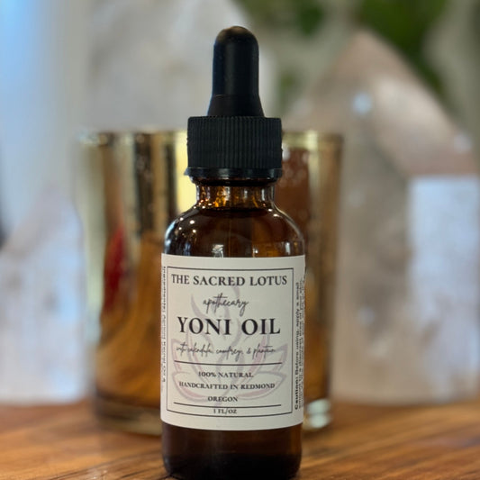 Sacred Lotus Yoni Oil – Nourishing Relief for Menopausal & Dryness Support 1 oz