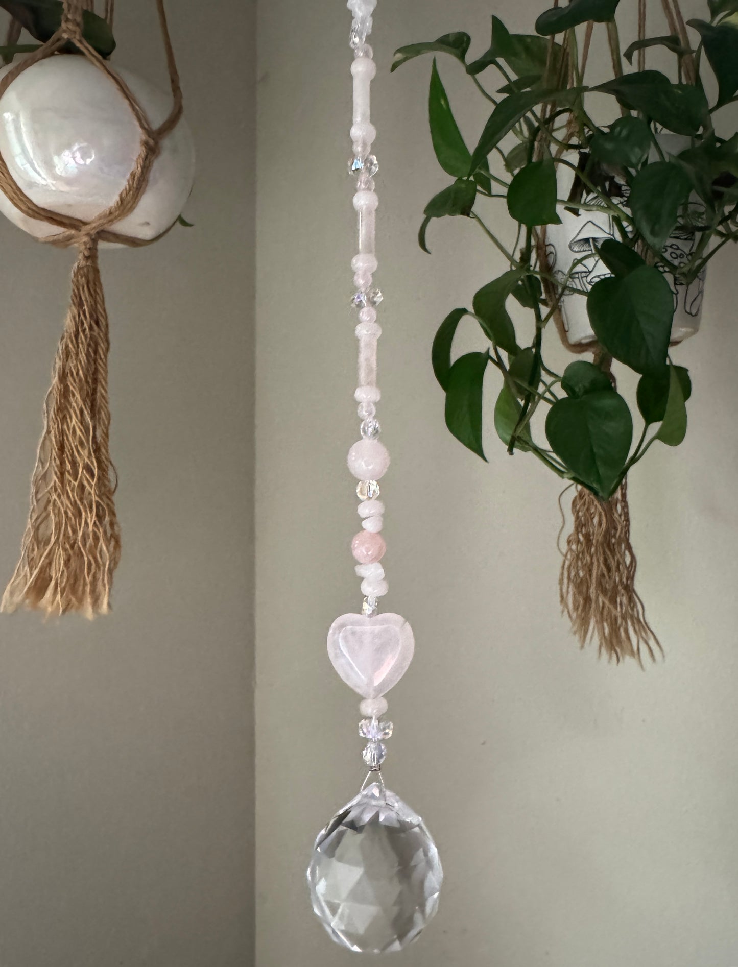 Reiki Infused Sun Catcher with Rose Quartz