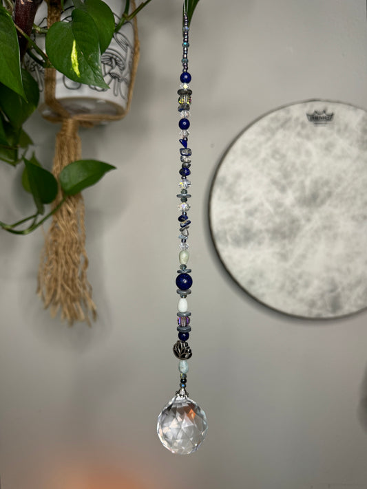 Lapis Lazuli & Amazonite Sun-catcher with Lotus