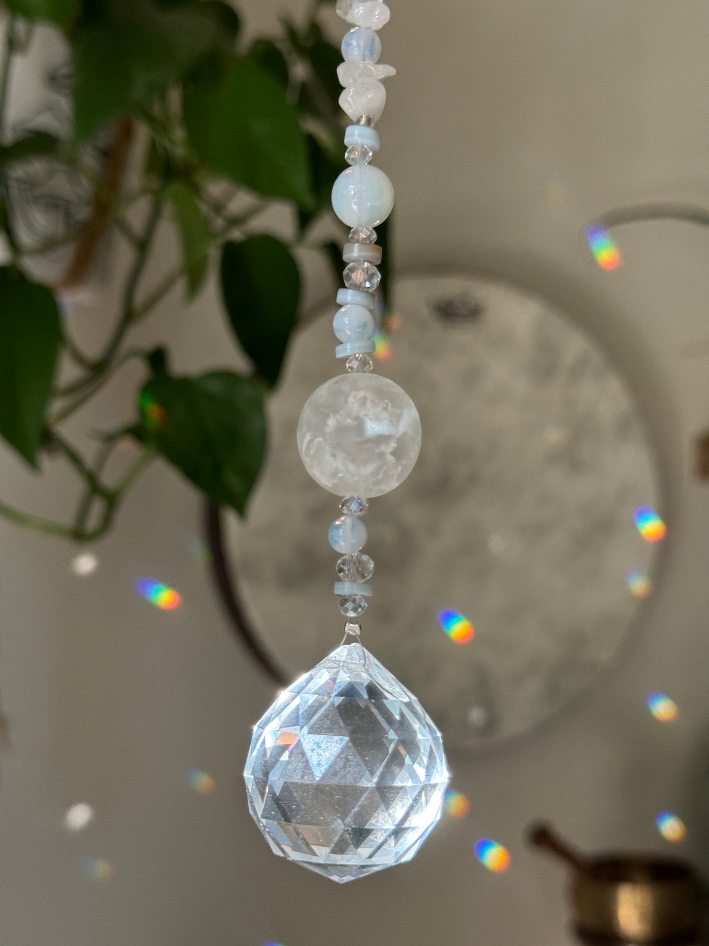 Opal and Clear Quartz Sun Catcher ~ Reiki Infused