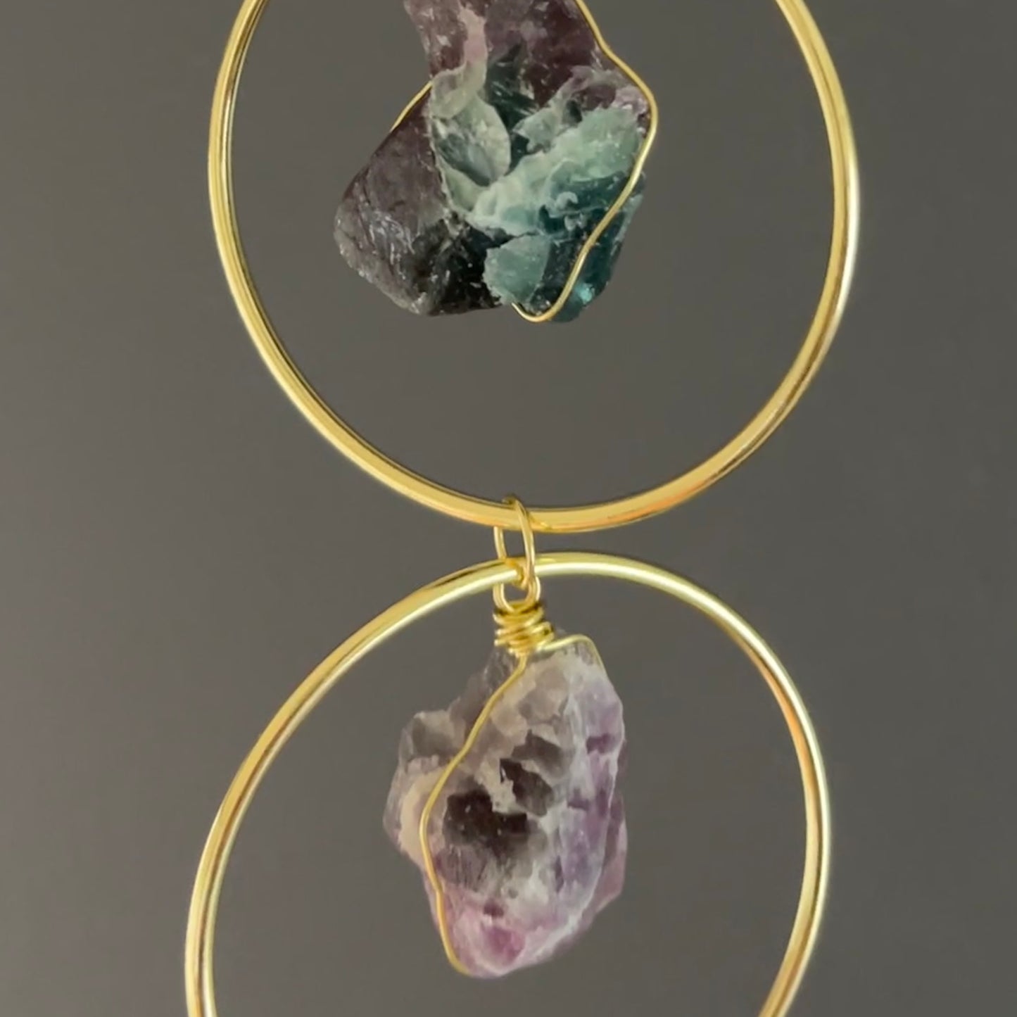 Flourite and Selenite Hanging Art