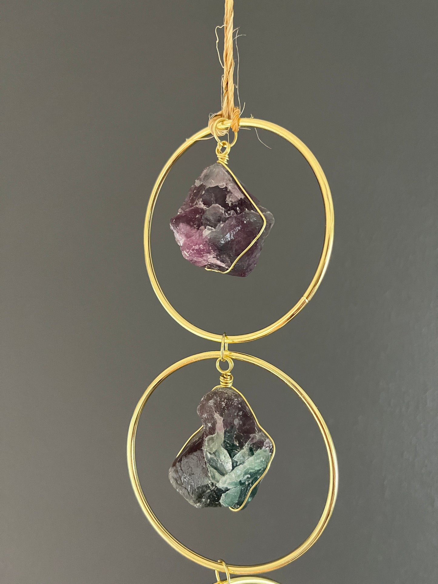 Flourite and Selenite Hanging Art