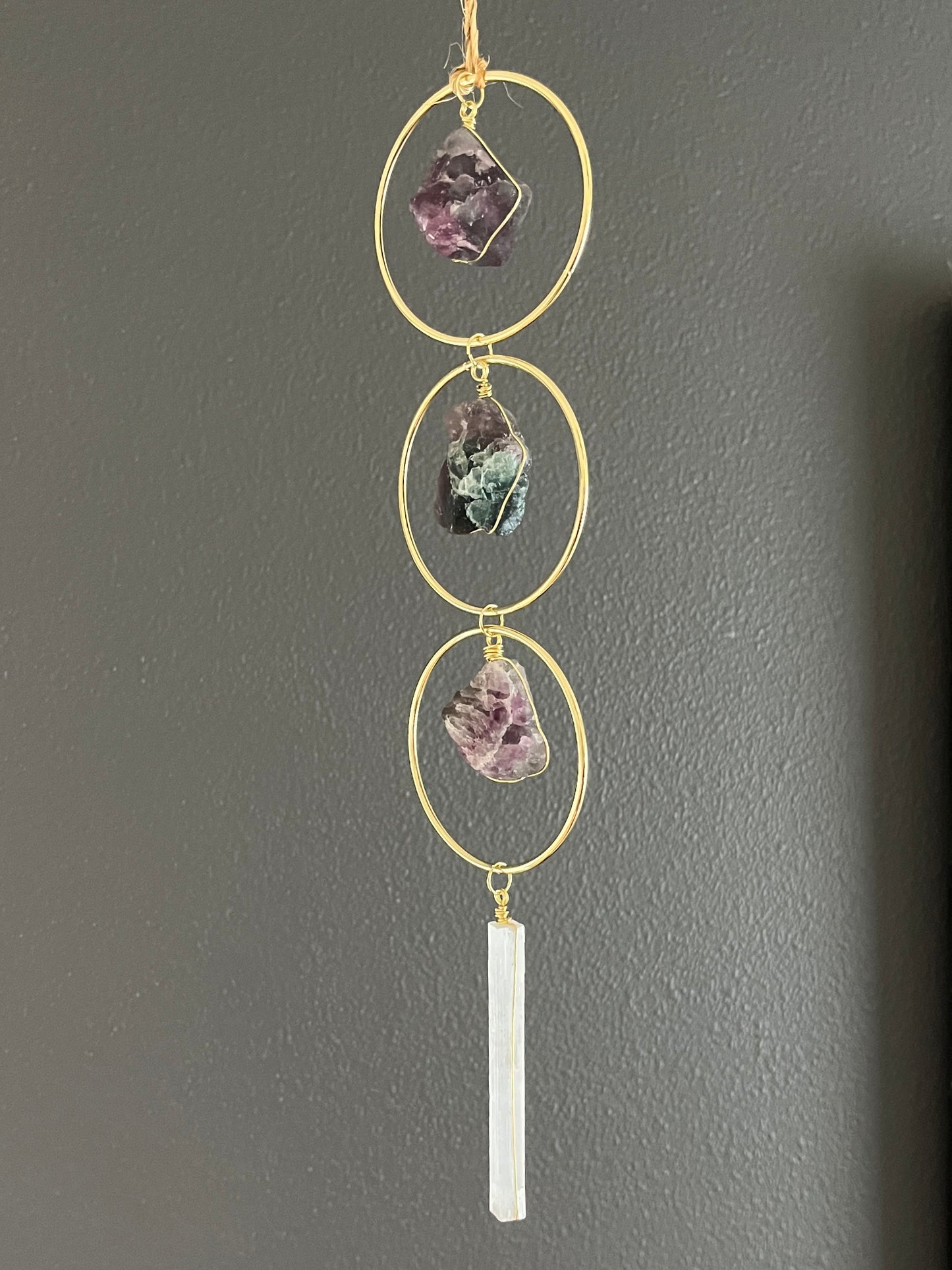 Flourite and Selenite Hanging Art