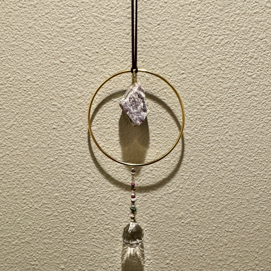 Lepidolite and Agate Sun Catcher | Reiki Infused