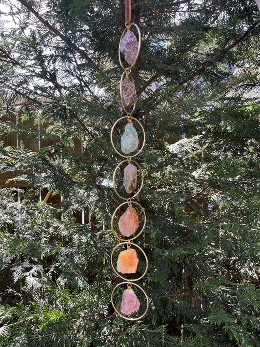 Seven Chakra Crystal Hanging Art